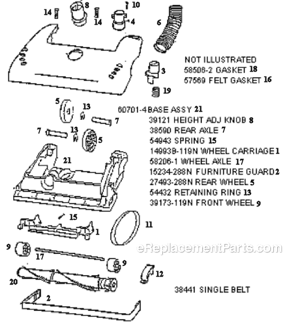 Page A Diagram and Parts List for 4481ATF  Eureka Upright Vacuum