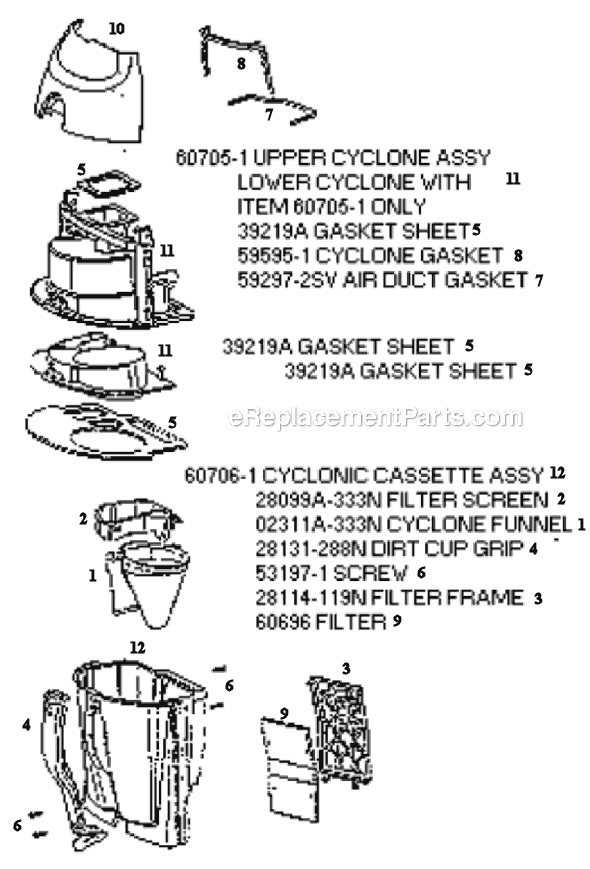 Page C Diagram and Parts List for 4481ATF  Eureka Upright Vacuum