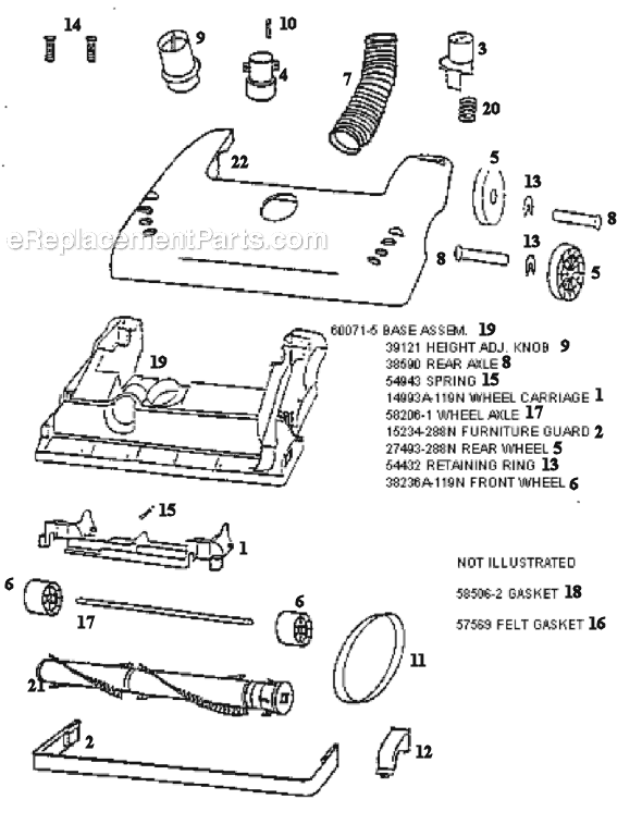 Page A Diagram and Parts List for 4481AT  Eureka Upright Vacuum