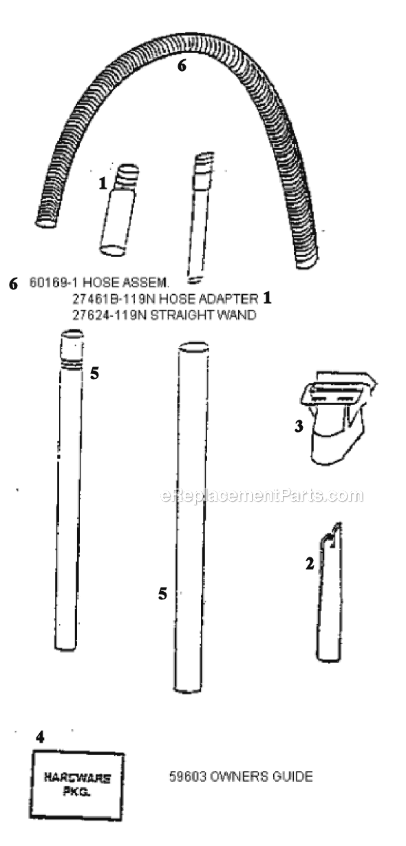 Page D Diagram and Parts List for 4481AT  Eureka Upright Vacuum