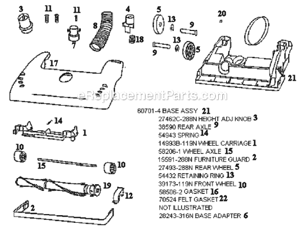 Page A Diagram and Parts List for 4482BT-1  Eureka Upright Vacuum
