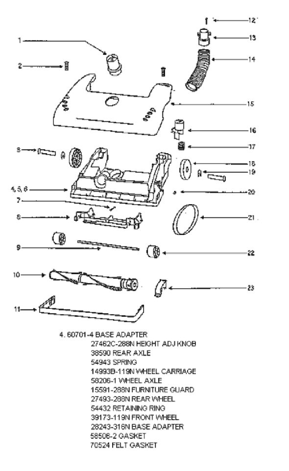 Page A Diagram and Parts List for 4483ATS  Eureka Upright Vacuum