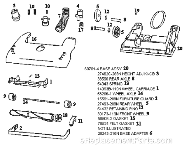 Page A Diagram and Parts List for 4483AT  Eureka Upright Vacuum