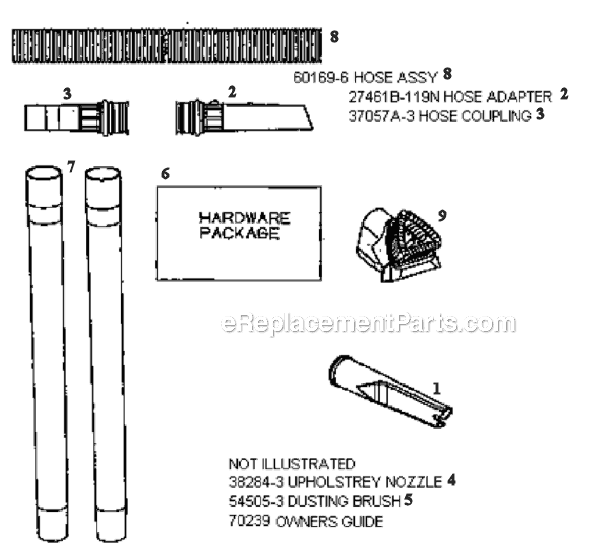 Page D Diagram and Parts List for 4483AT  Eureka Upright Vacuum