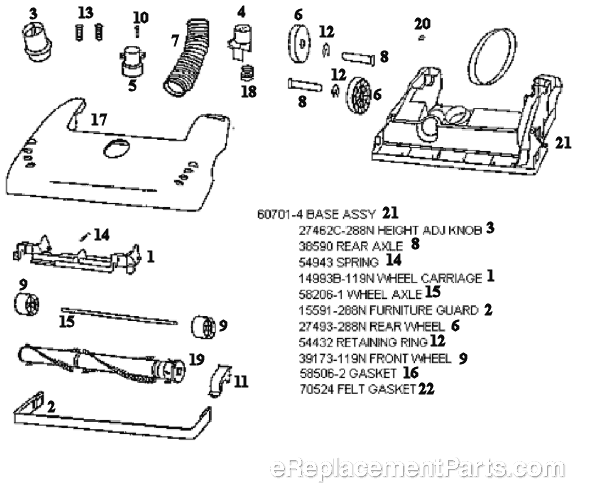 Page A Diagram and Parts List for 4484BT  Eureka Upright Vacuum