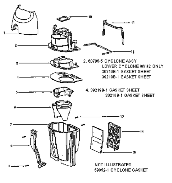 Page B Diagram and Parts List for 4489AT  Eureka Upright Vacuum