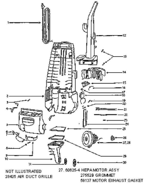 Page C Diagram and Parts List for 4489AT  Eureka Upright Vacuum