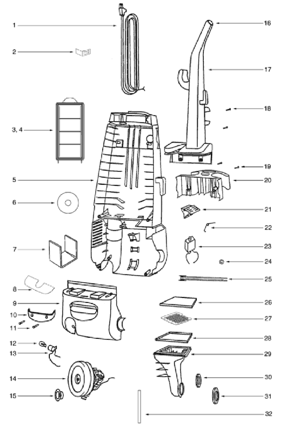 Page C Diagram and Parts List for 4495A-1  Eureka Upright Vacuum