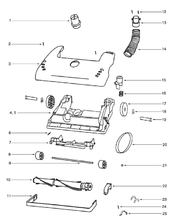 Page A Diagram and Parts List for 4497AH  Eureka Upright Vacuum