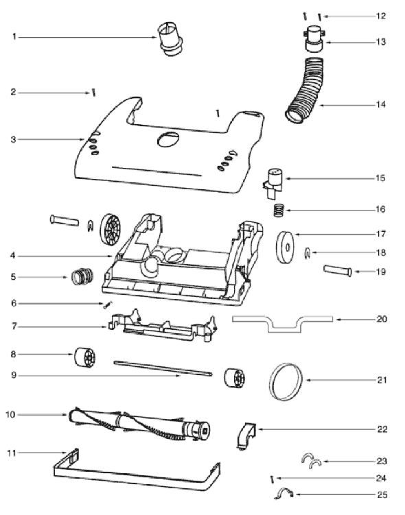 Page B Diagram and Parts List for 4498AS  Eureka Upright Vacuum