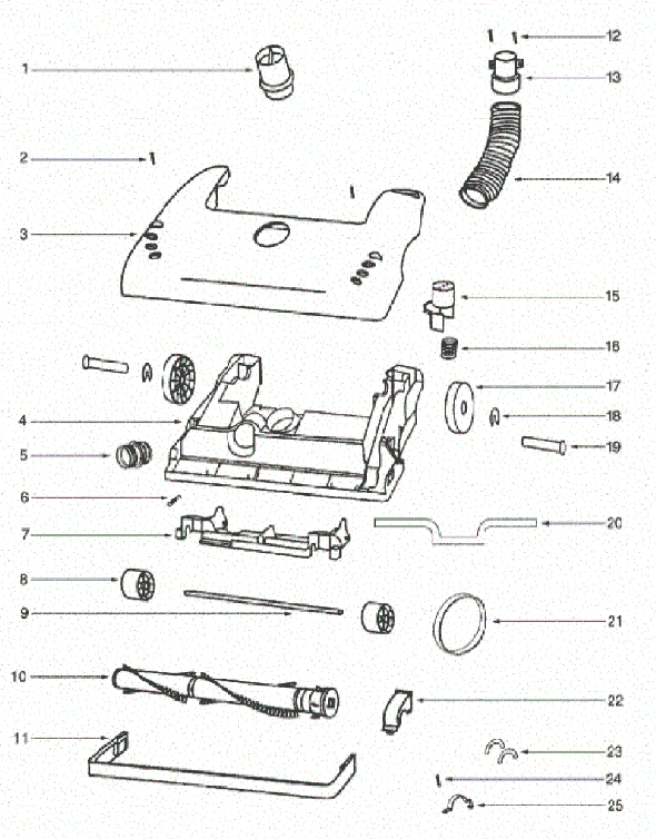 Page A Diagram and Parts List for 4499A  Eureka Upright Vacuum