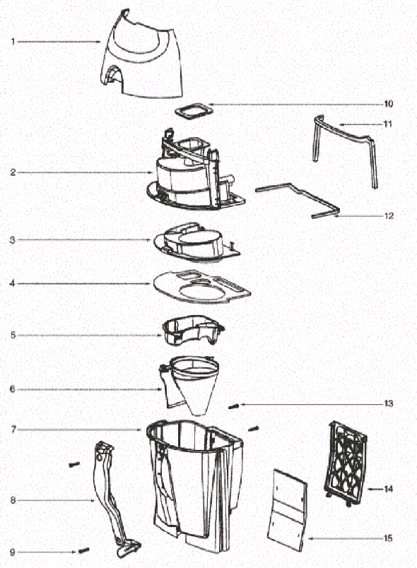 Page B Diagram and Parts List for 4499A  Eureka Upright Vacuum
