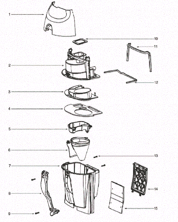 Page B Diagram and Parts List for 4499B  Eureka Upright Vacuum