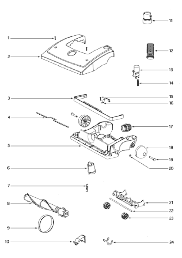 Page A Diagram and Parts List for 4640AV  Eureka Upright Vacuum