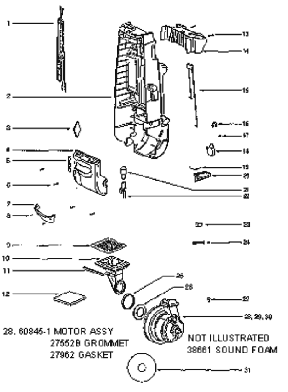 Page B Diagram and Parts List for 4660AT  Eureka Upright Vacuum