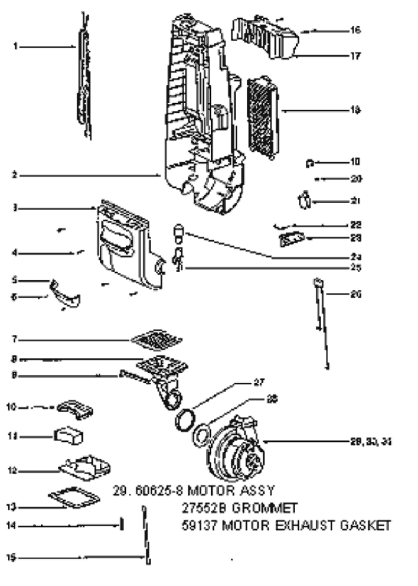 Page B Diagram and Parts List for 4684AT  Eureka Upright Vacuum