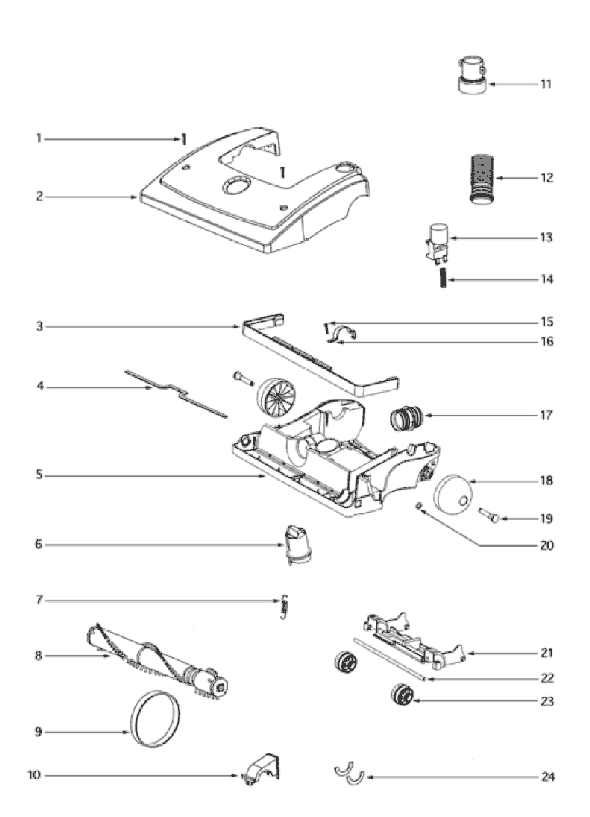 Page A Diagram and Parts List for 4684B  Eureka Upright Vacuum