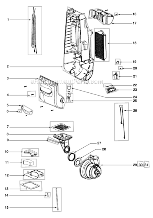 Page C Diagram and Parts List for 4686ATV-2  Eureka Upright Vacuum