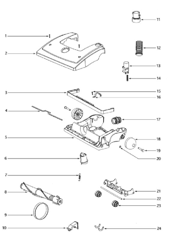 Page A Diagram and Parts List for 4688ATV  Eureka Upright Vacuum