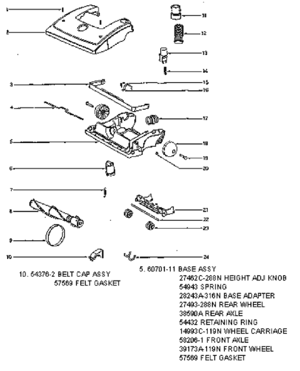 Page A Diagram and Parts List for 4689ATV  Eureka Upright Vacuum