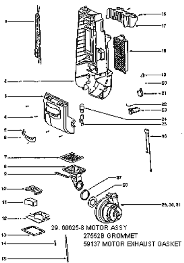 Page B Diagram and Parts List for 4689ATV  Eureka Upright Vacuum