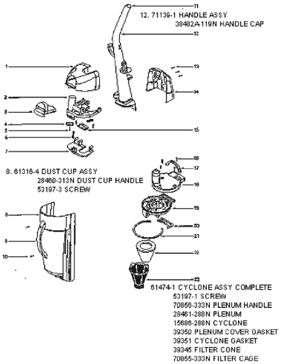 Page C Diagram and Parts List for 4689ATV  Eureka Upright Vacuum