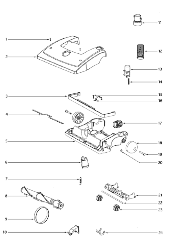 Page A Diagram and Parts List for 4696AV  Eureka Upright Vacuum