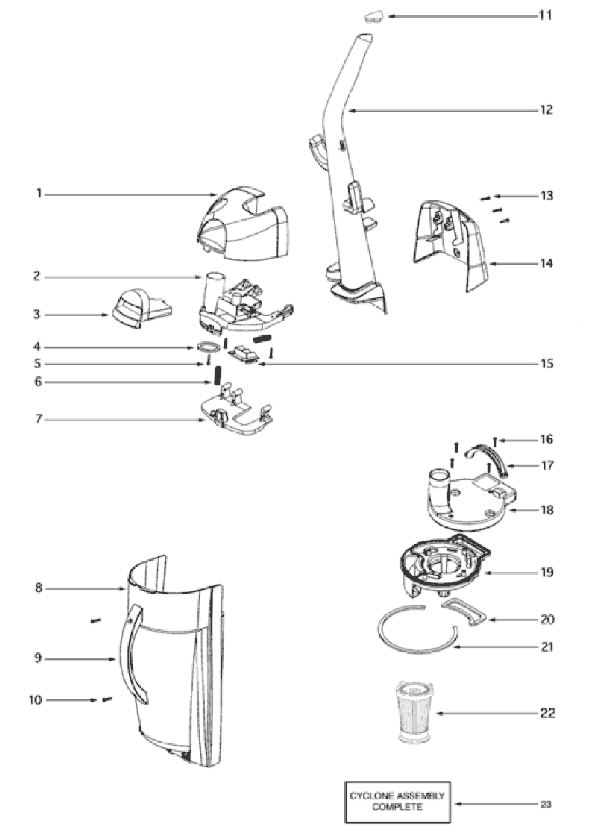 Page C Diagram and Parts List for 4696AV  Eureka Upright Vacuum