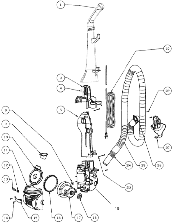 Page C Diagram and Parts List for 4704ONG  Eureka Upright Vacuum