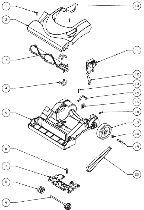 Page A Diagram and Parts List for 4709AZ  Eureka Upright Vacuum