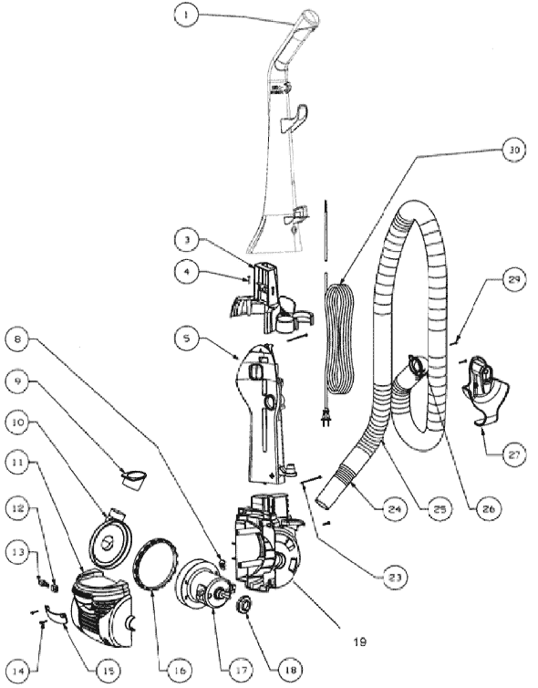 Page C Diagram and Parts List for 4709AZ  Eureka Upright Vacuum