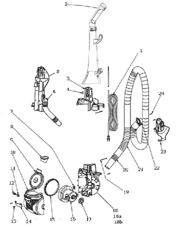 Page C Diagram and Parts List for 4718AVZ  Eureka Upright Vacuum