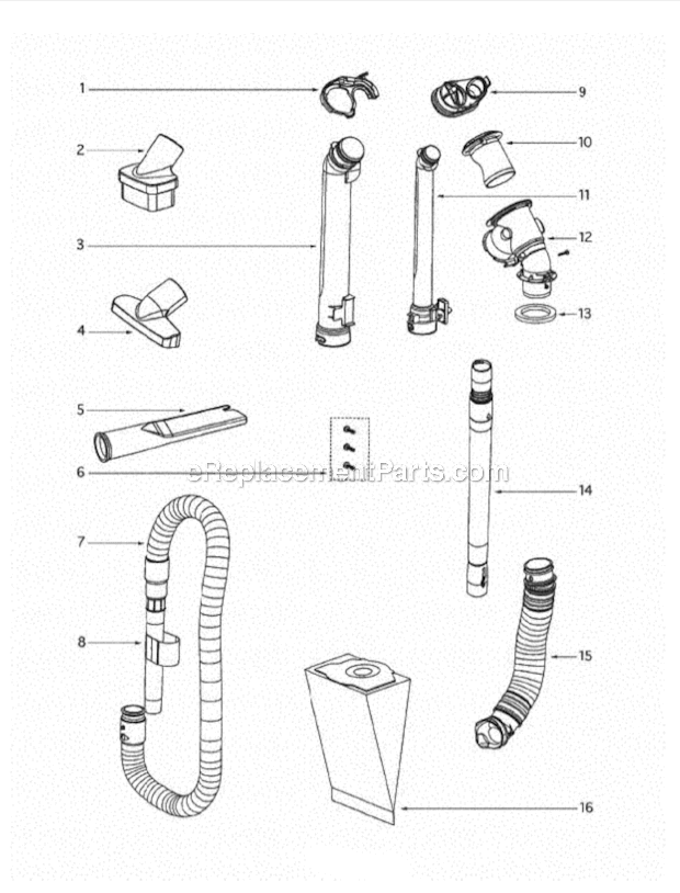 Page D Diagram and Parts List for 4870F  Eureka Upright Vacuum