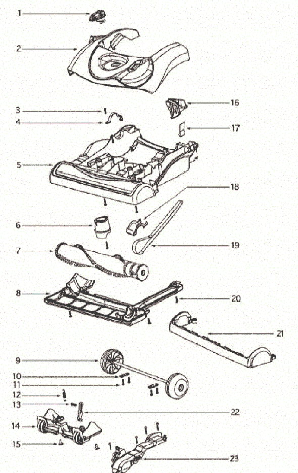 Page A Diagram and Parts List for 4870GZX  Eureka Upright Vacuum