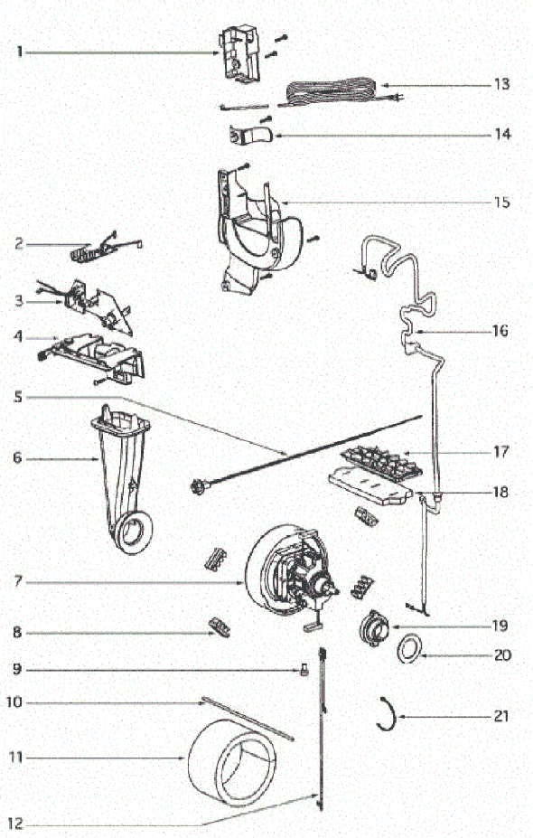 Page C Diagram and Parts List for 4870GZX  Eureka Upright Vacuum