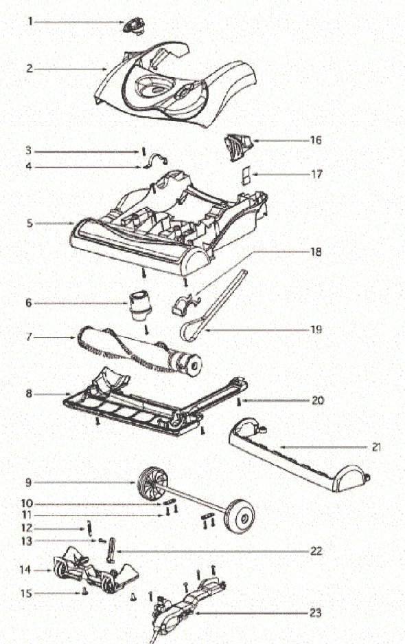 Page A Diagram and Parts List for 4870GZ  Eureka Upright Vacuum