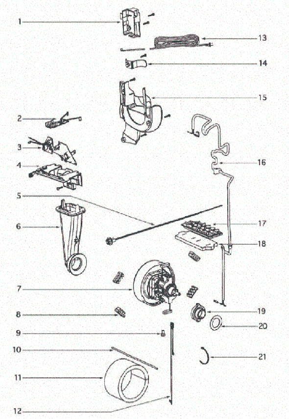 Page C Diagram and Parts List for 4870GZ  Eureka Upright Vacuum