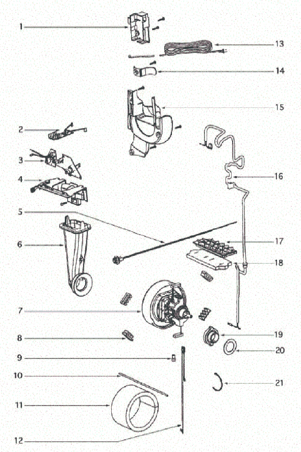 Page C Diagram and Parts List for 4870G  Eureka Upright Vacuum