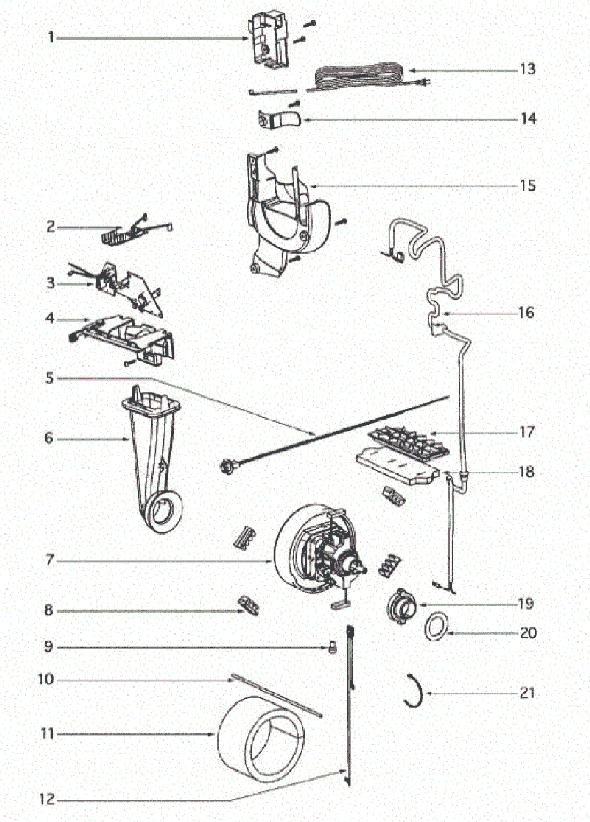 Page C Diagram and Parts List for 4870HZX  Eureka Upright Vacuum