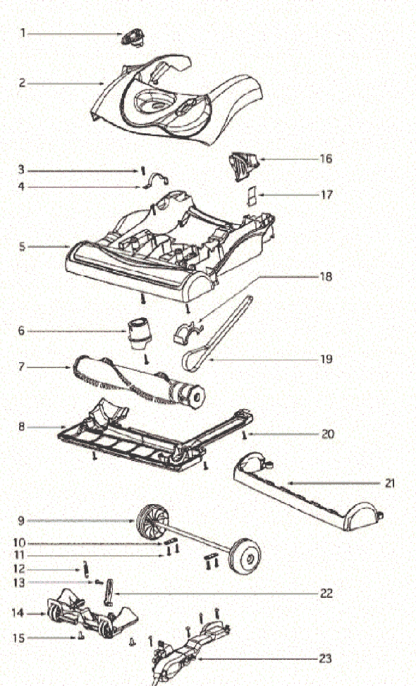 Page A Diagram and Parts List for 4870HZ  Eureka Upright Vacuum
