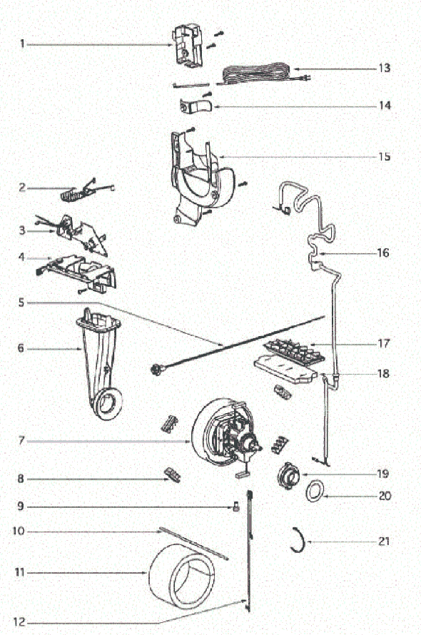 Page C Diagram and Parts List for 4870HZ  Eureka Upright Vacuum