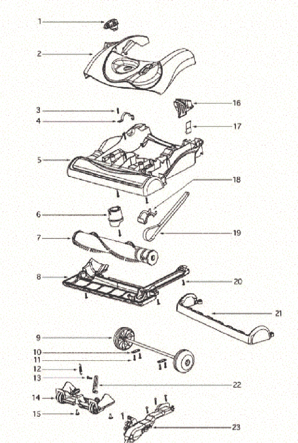 Page A Diagram and Parts List for 4870J  Eureka Upright Vacuum