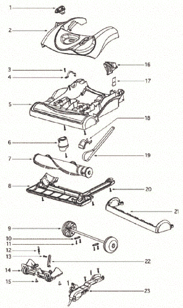 Page A Diagram and Parts List for 4870KE  Eureka Upright Vacuum