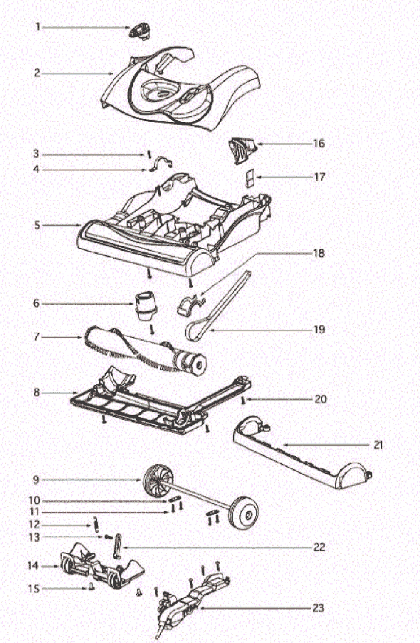 Page A Diagram and Parts List for 4870MZ  Eureka Upright Vacuum