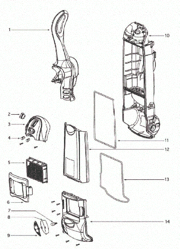 Page B Diagram and Parts List for 4870MZ  Eureka Upright Vacuum
