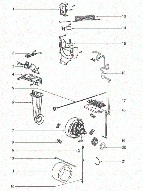 Page C Diagram and Parts List for 4870MZ  Eureka Upright Vacuum