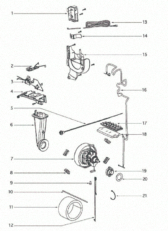 Page C Diagram and Parts List for 4870PZ  Eureka Upright Vacuum