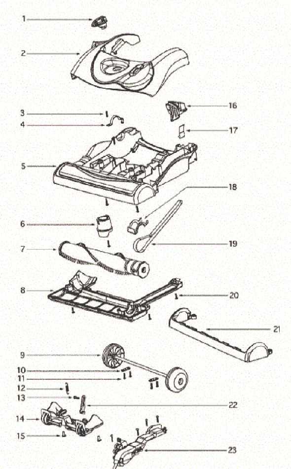 Page A Diagram and Parts List for 4870RZ  Eureka Upright Vacuum
