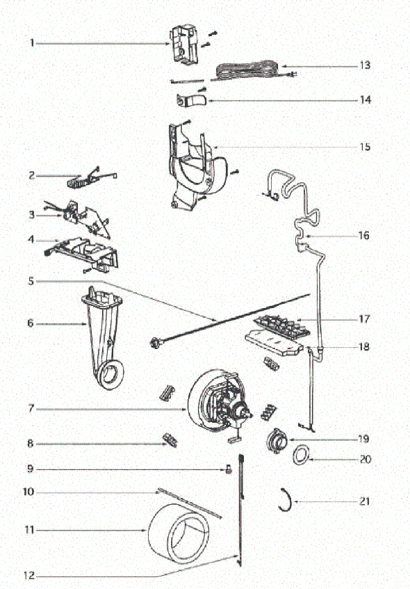 Page C Diagram and Parts List for 4870RZ  Eureka Upright Vacuum