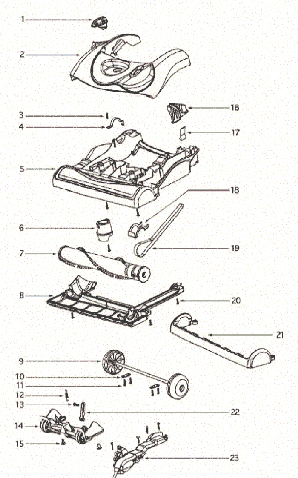 Page A Diagram and Parts List for 4870SZX  Eureka Upright Vacuum